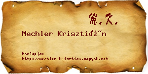 Mechler Krisztián névjegykártya